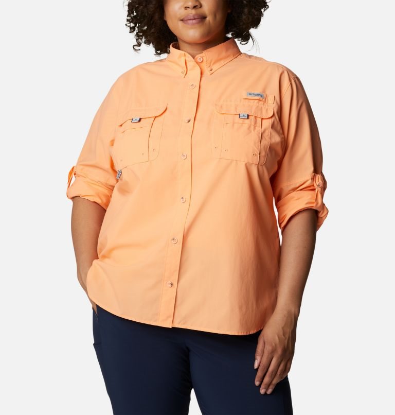 Camasa Columbia PFG Bahama Long Sleeve Dama Portocalii | Plus Size PV1ZAQS70